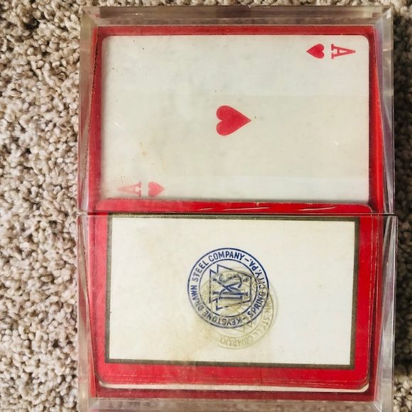 Vintage  Double Deck of Playing Cards Keystone Drawn Steel Company Pennsylvania - Picture 1 of 4